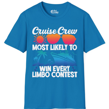 Cruise Crew Limbo Contest Funny Group Caribbean Party Shirt — T-Shirt T-Shirt – Sapphire – Best Cruise Shirts
