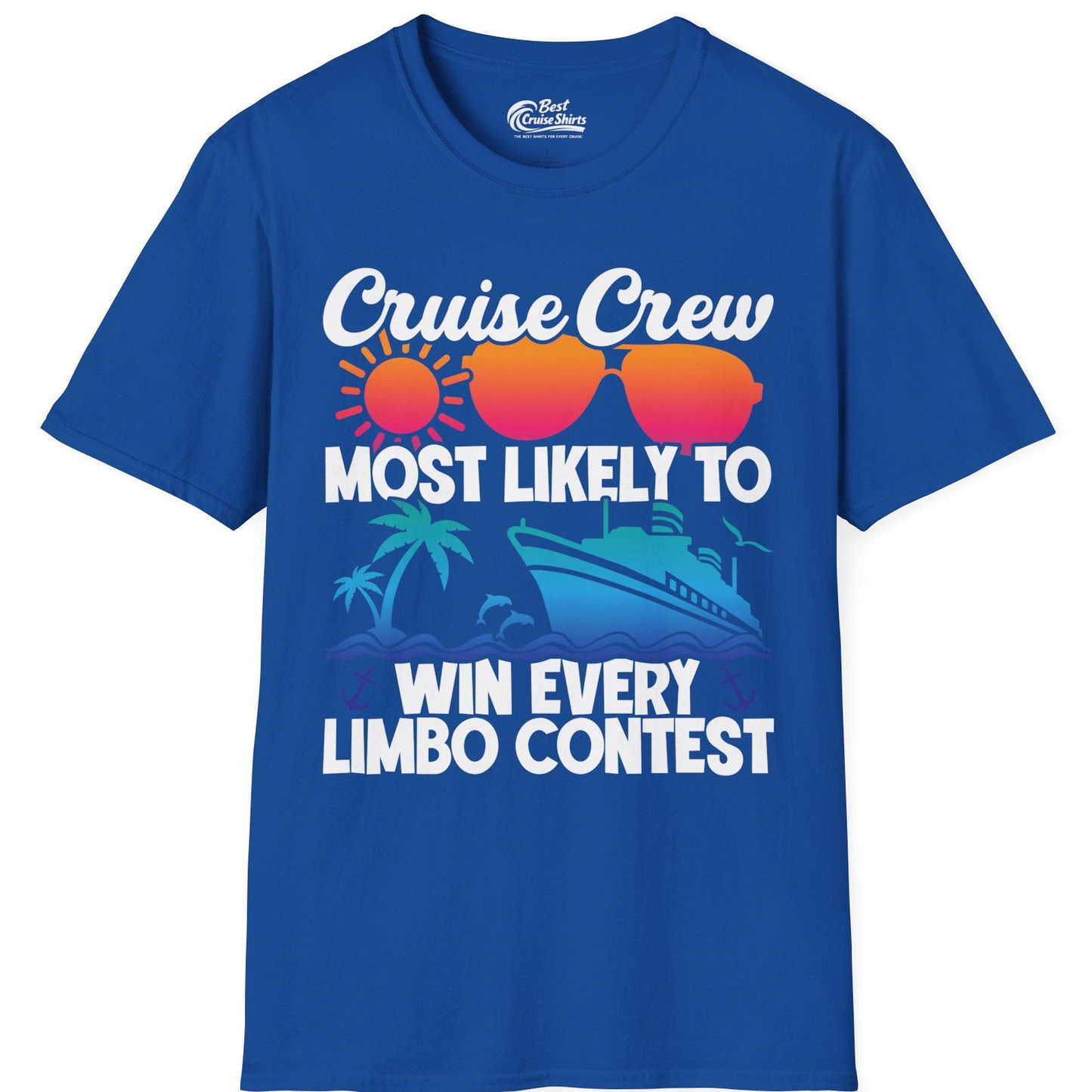 Cruise Crew Limbo Contest Funny Group Caribbean Party Shirt — T-Shirt T-Shirt – Royal – Best Cruise Shirts