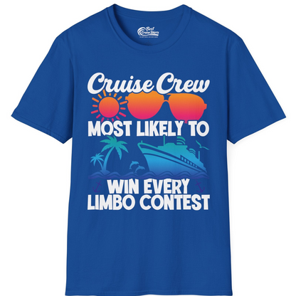 Cruise Crew Limbo Contest Funny Group Caribbean Party Shirt — T-Shirt T-Shirt – Royal – Best Cruise Shirts