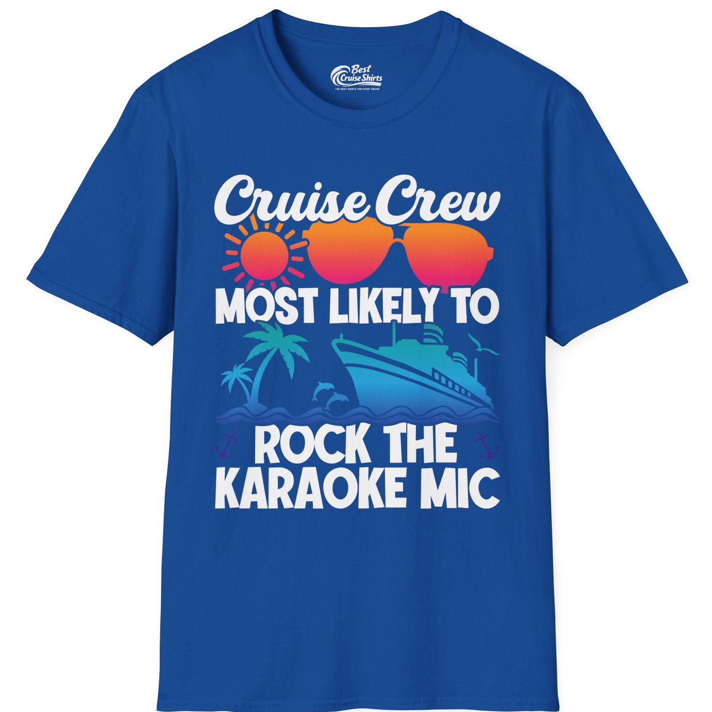 Cruise Crew Karaoke Party Shirt T-Shirt – Royal – Best Cruise Shirts