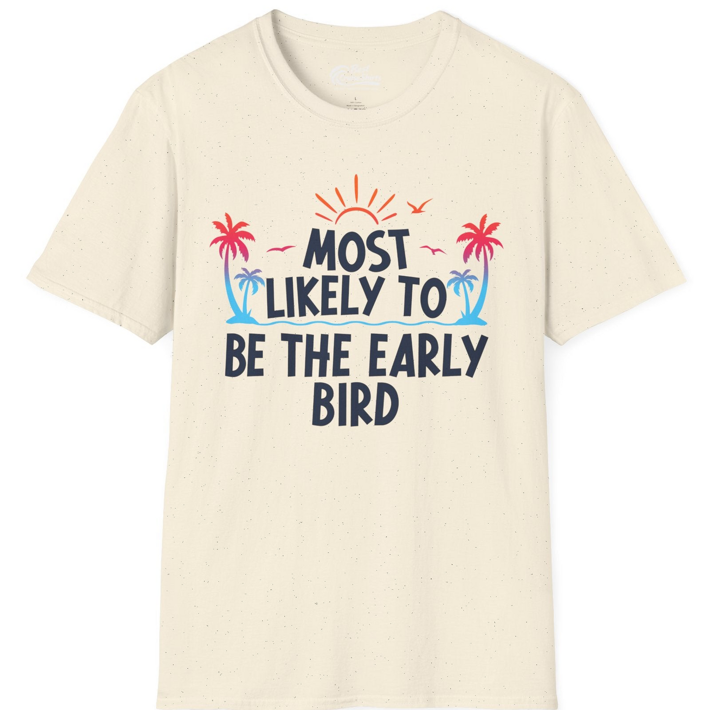 Early Bird Tropical Sunrise Shirt T-Shirt – Natural – Best Cruise Shirts
