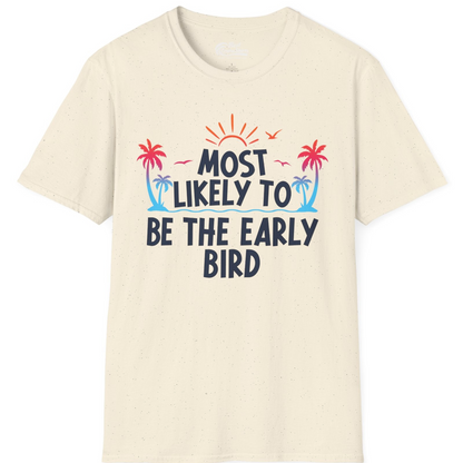 Early Bird Tropical Sunrise Shirt T-Shirt – Natural – Best Cruise Shirts
