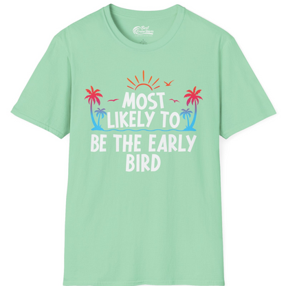 Early Bird Tropical Sunrise Shirt T-Shirt – Mint Green – Best Cruise Shirts