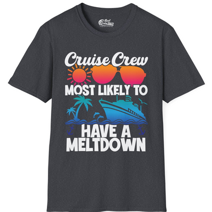 Cruise Crew Meltdown Shirt T-Shirt – Dark Heather Grey – Best Cruise Shirts