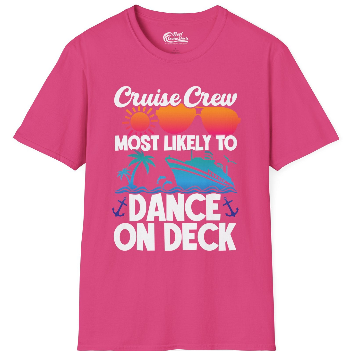 Cruise Crew Most Likely To Dance On Deck Tropical Party Shirt — T-Shirt T-Shirt – Heliconia – Best Cruise Shirts