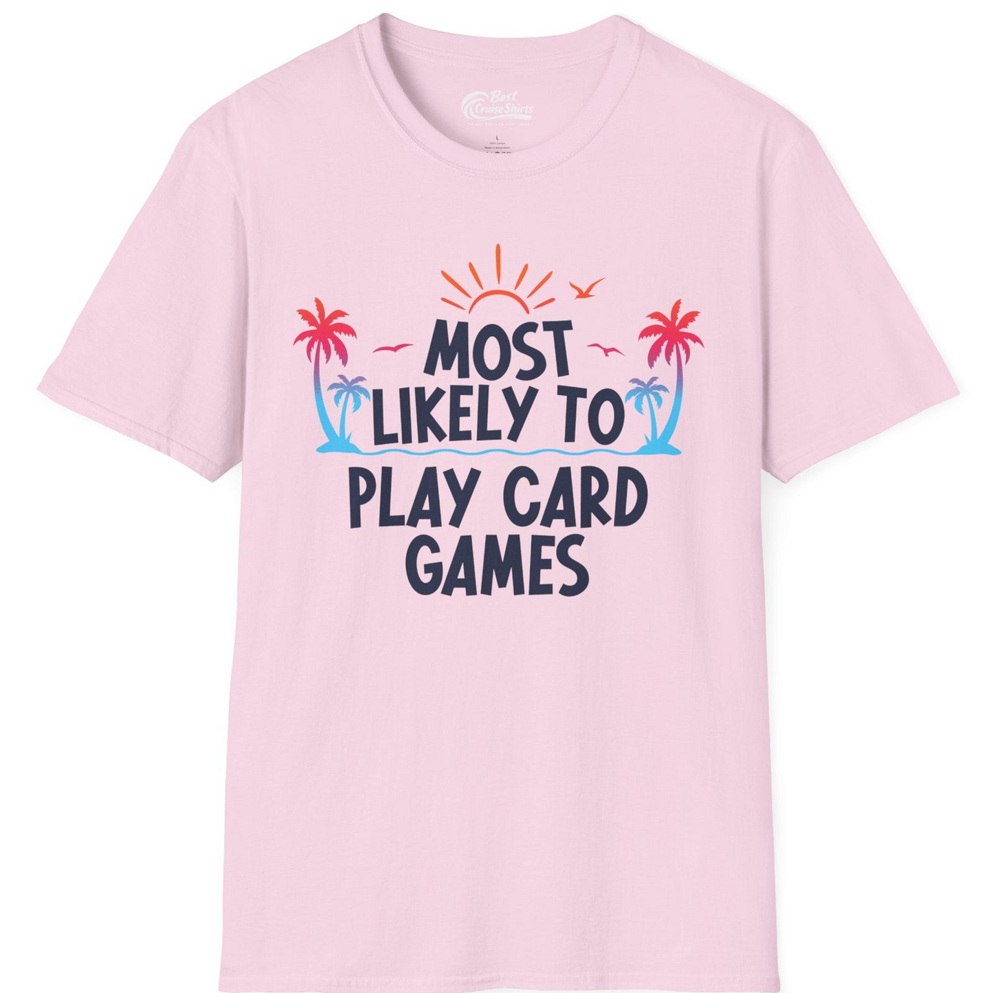 Tropical Cruise Card Game Shirt T-Shirt – Light Pink – Best Cruise Shirts