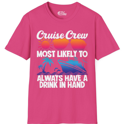 Cruise Crew Funny Drinking Tropical Sunset Ombre Party Shirt — T-Shirt T-Shirt – Heliconia – Best Cruise Shirts