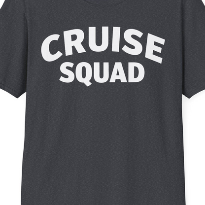 Cruise Squad Shirt T-Shirt – Dark Heather Grey – Best Cruise Shirts Close Up