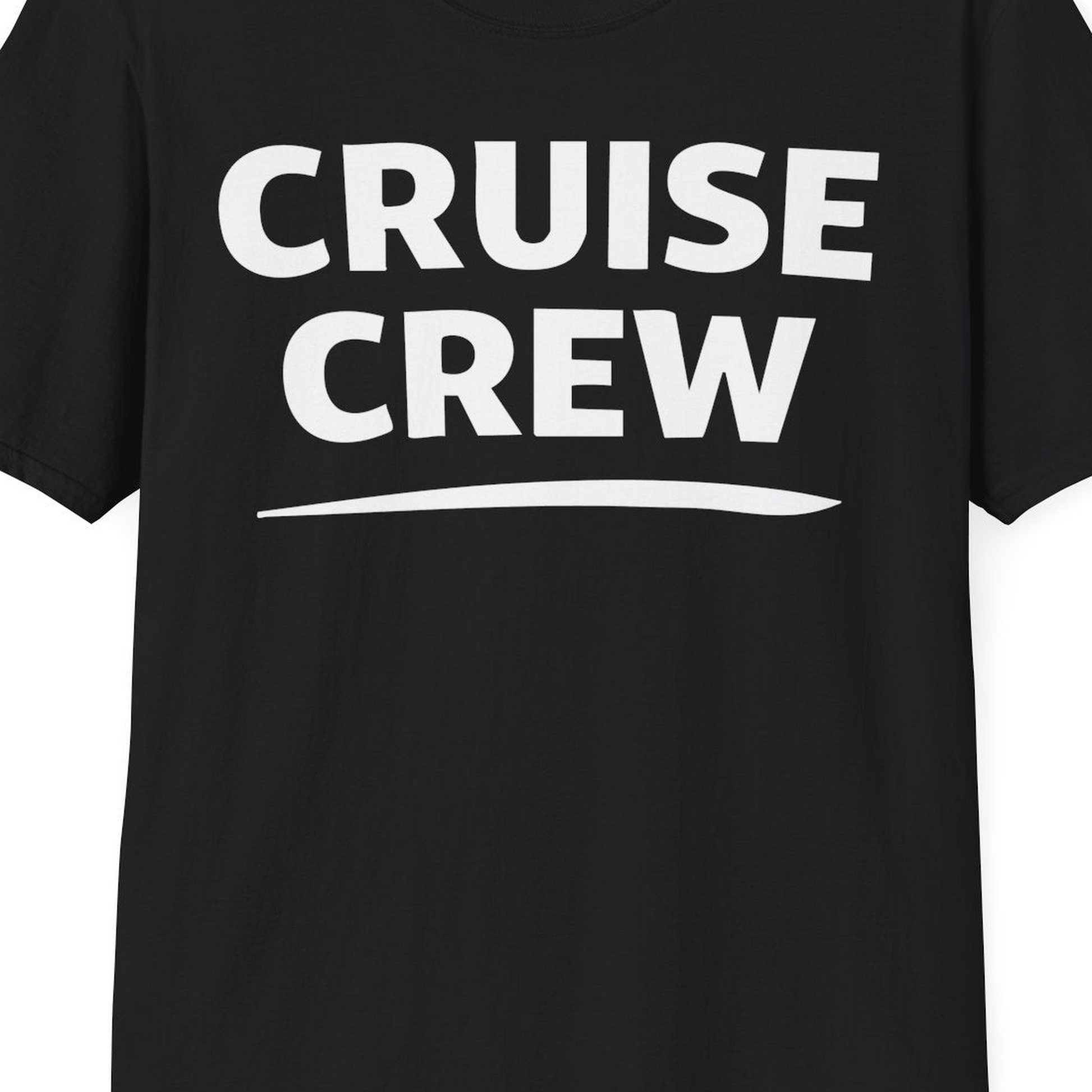 Cruise Crew Shirt T-Shirt – Black – Best Cruise Shirts Close Up