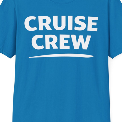 Cruise Crew Shirt T-Shirt – Sapphire – Best Cruise Shirts Close Up