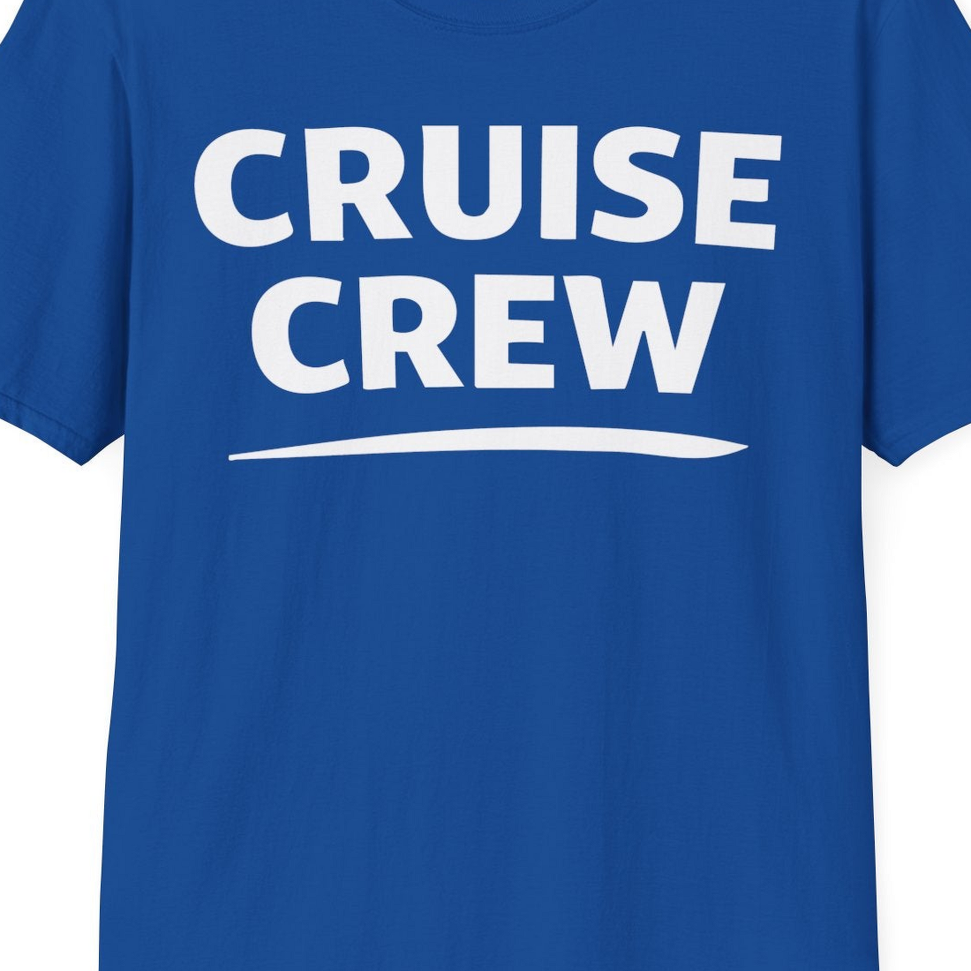 Cruise Crew Shirt T-Shirt – Royal – Best Cruise Shirts Close Up