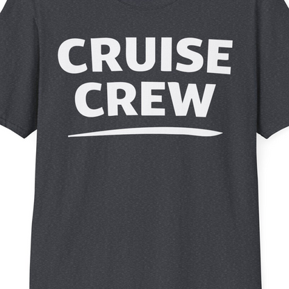 Cruise Crew Shirt T-Shirt – Dark Heather Grey – Best Cruise Shirts Close Up