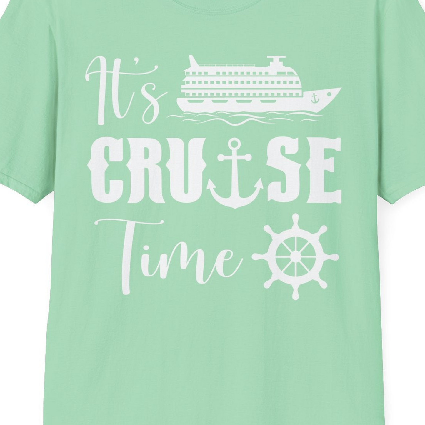 It’s Cruise Time Shirt T-Shirt – Mint Green – Best Cruise Shirts Close Up