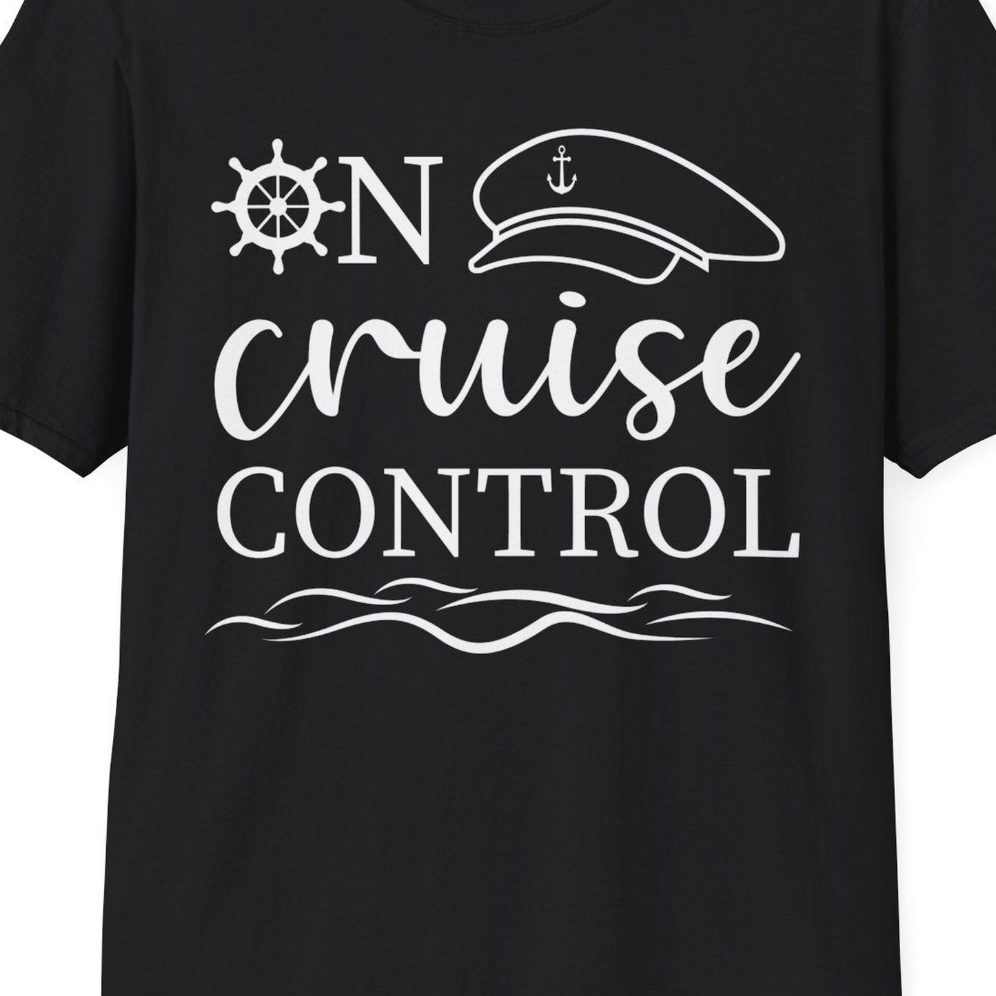 On Cruise Control Shirt T-Shirt – Black – Best Cruise Shirts Close Up