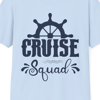 Cruise Squad Shirt T-Shirt – Light Blue – Best Cruise Shirts Close Up