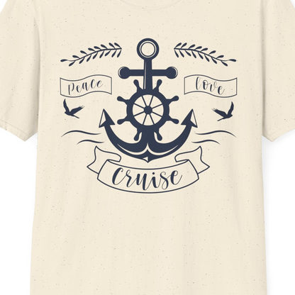 Peace Love Cruise Shirt T-Shirt – Natural – Best Cruise Shirts Close Up