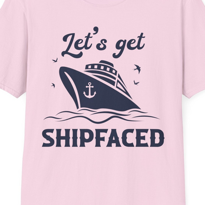 Let’s Get Shipfaced Shirt T-Shirt – Light Pink – Best Cruise Shirts Close Up