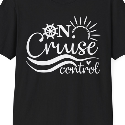 On Cruise Control Shirt T-Shirt – Black – Best Cruise Shirts Close Up