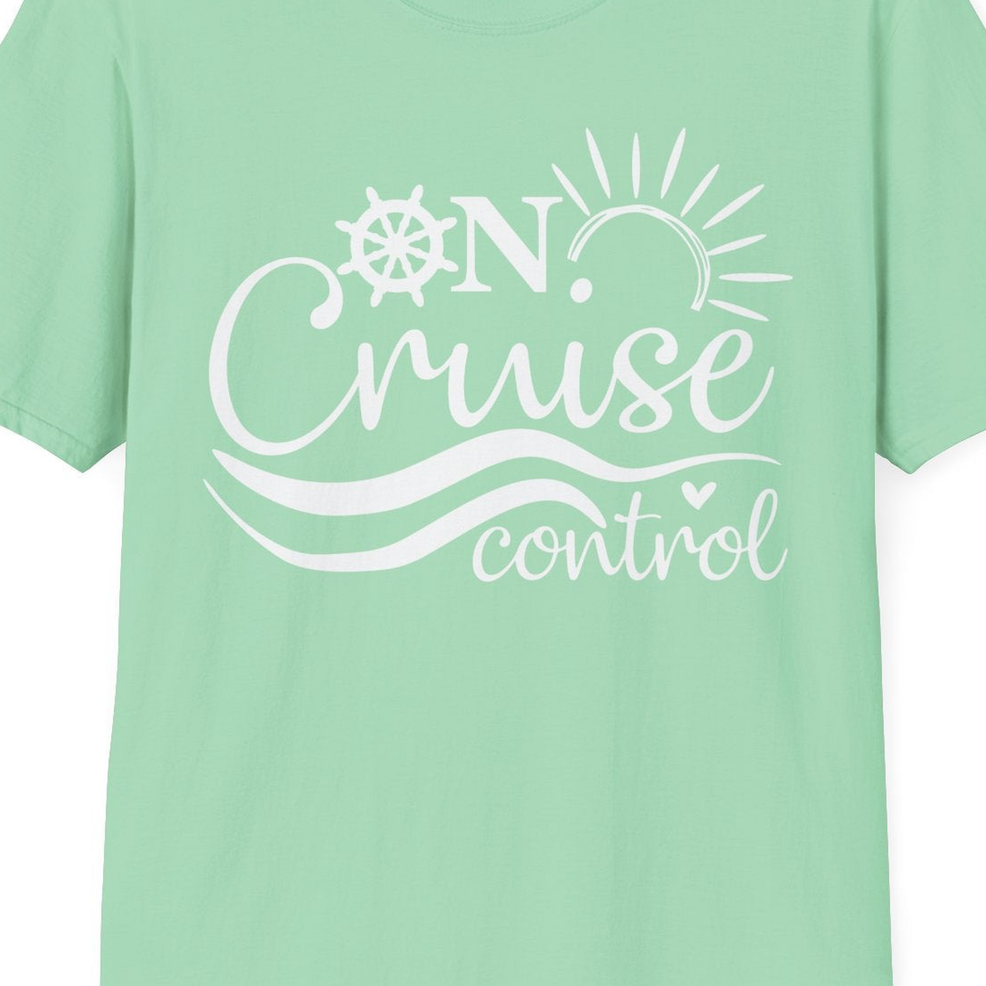 On Cruise Control Shirt T-Shirt – Mint Green – Best Cruise Shirts Close Up