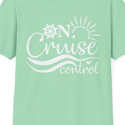 On Cruise Control Shirt T-Shirt – Mint Green – Best Cruise Shirts Close Up