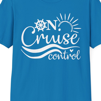 On Cruise Control Shirt T-Shirt – Sapphire – Best Cruise Shirts Close Up