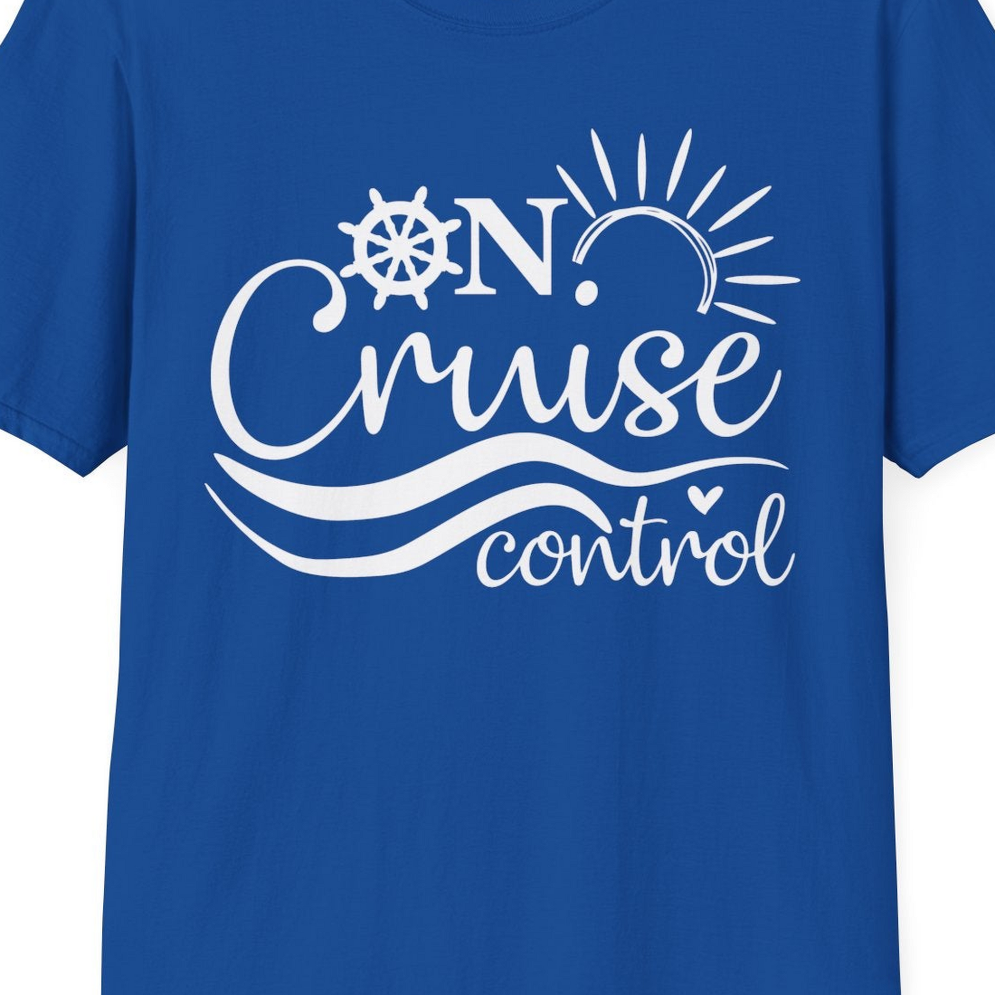 On Cruise Control Shirt T-Shirt – Royal – Best Cruise Shirts Close Up