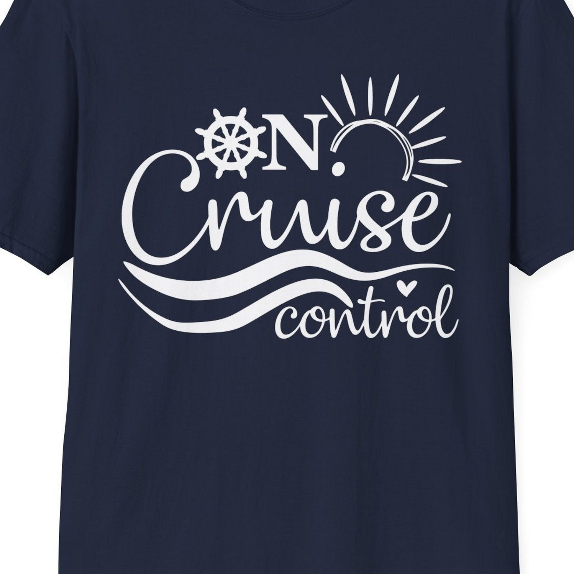 On Cruise Control Shirt T-Shirt – Navy – Best Cruise Shirts Close Up