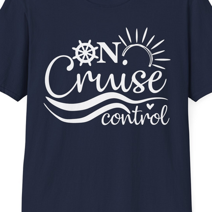 On Cruise Control Shirt T-Shirt – Navy – Best Cruise Shirts Close Up