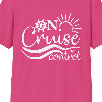 On Cruise Control Shirt T-Shirt – Heliconia – Best Cruise Shirts Close Up