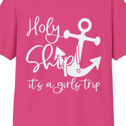Holy Ship Anchor Girls Trip Cruise Shirt T-Shirt – Heliconia – Best Cruise Shirts Close Up
