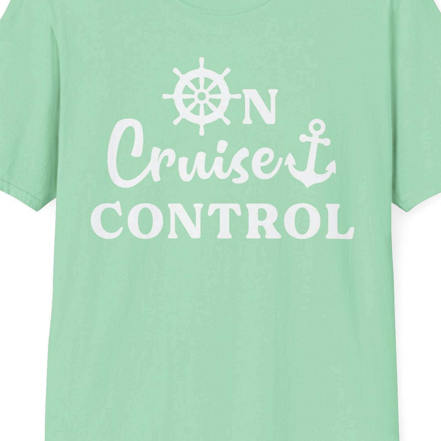 On Cruise Control Shirt T-Shirt – Mint Green – Best Cruise Shirts Close Up