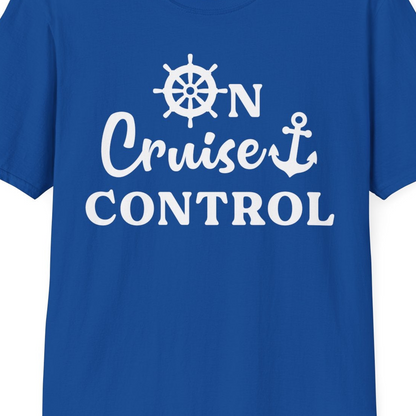 On Cruise Control Shirt T-Shirt – Royal – Best Cruise Shirts Close Up