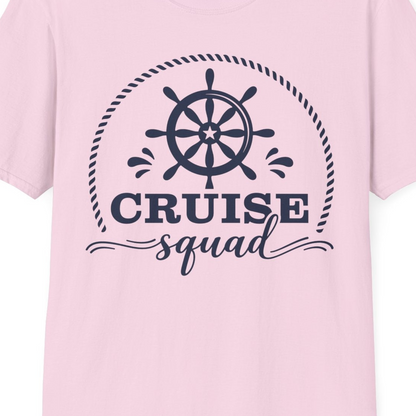 Cruise Squad Nautical Wheel Shirt T-Shirt – Light Pink – Best Cruise Shirts Close Up