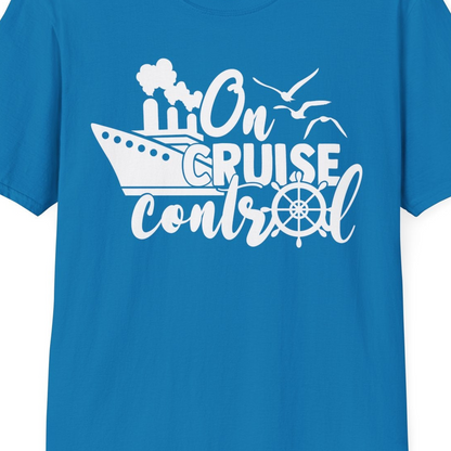 On Cruise Control Shirt T-Shirt – Sapphire – Best Cruise Shirts Close Up