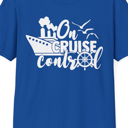 On Cruise Control Shirt T-Shirt – Royal – Best Cruise Shirts Close Up