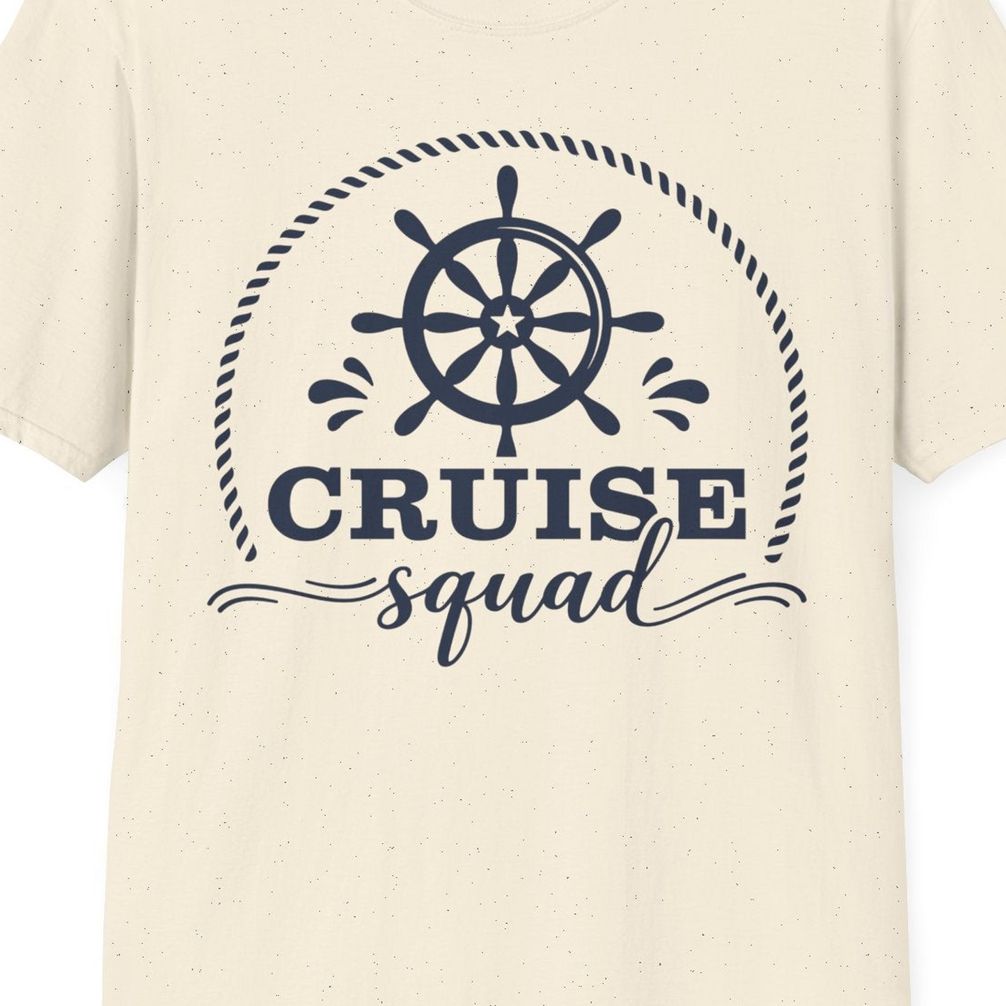 Cruise Squad Nautical Wheel Shirt T-Shirt – Natural – Best Cruise Shirts Close Up