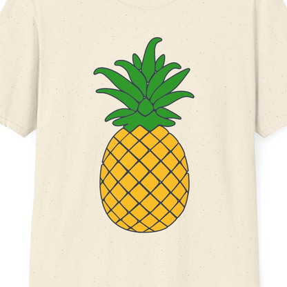 Cartoon Pineapple Graphic Shirt T-Shirt – Natural – Best Cruise Shirts Close Up