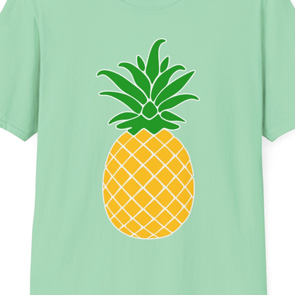 Cartoon Pineapple Graphic Shirt T-Shirt – Mint Green – Best Cruise Shirts Close Up