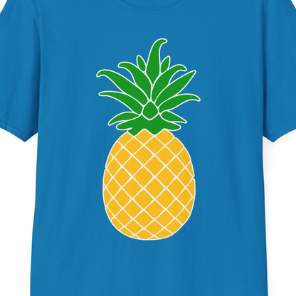 Cartoon Pineapple Graphic Shirt T-Shirt – Sapphire – Best Cruise Shirts Close Up