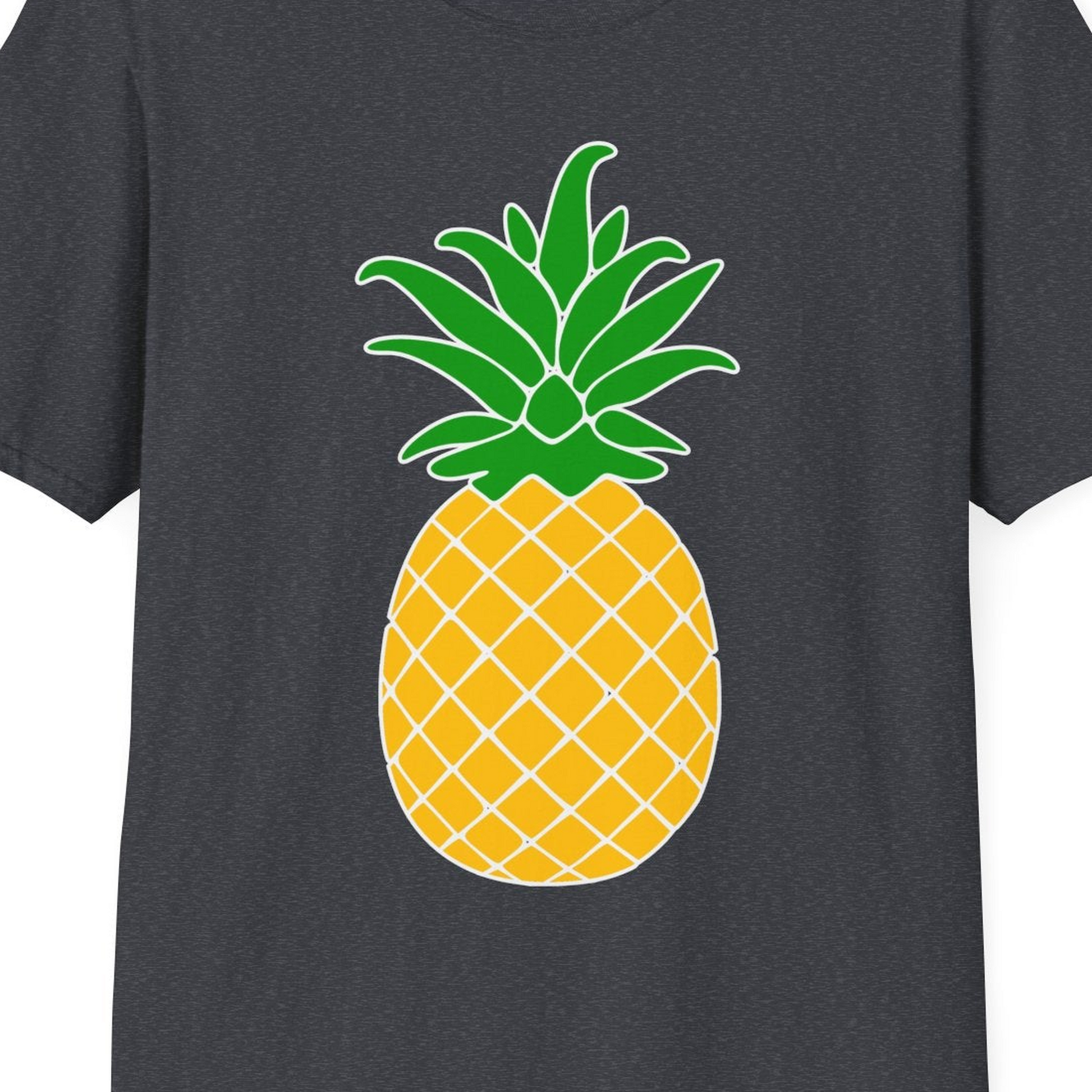 Cartoon Pineapple Graphic Shirt T-Shirt – Dark Heather Grey – Best Cruise Shirts Close Up