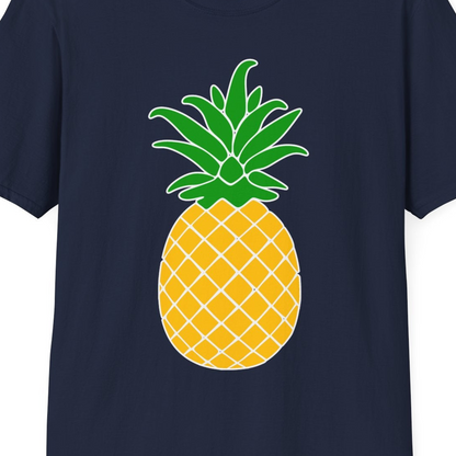 Cartoon Pineapple Graphic Shirt T-Shirt – Navy – Best Cruise Shirts Close Up
