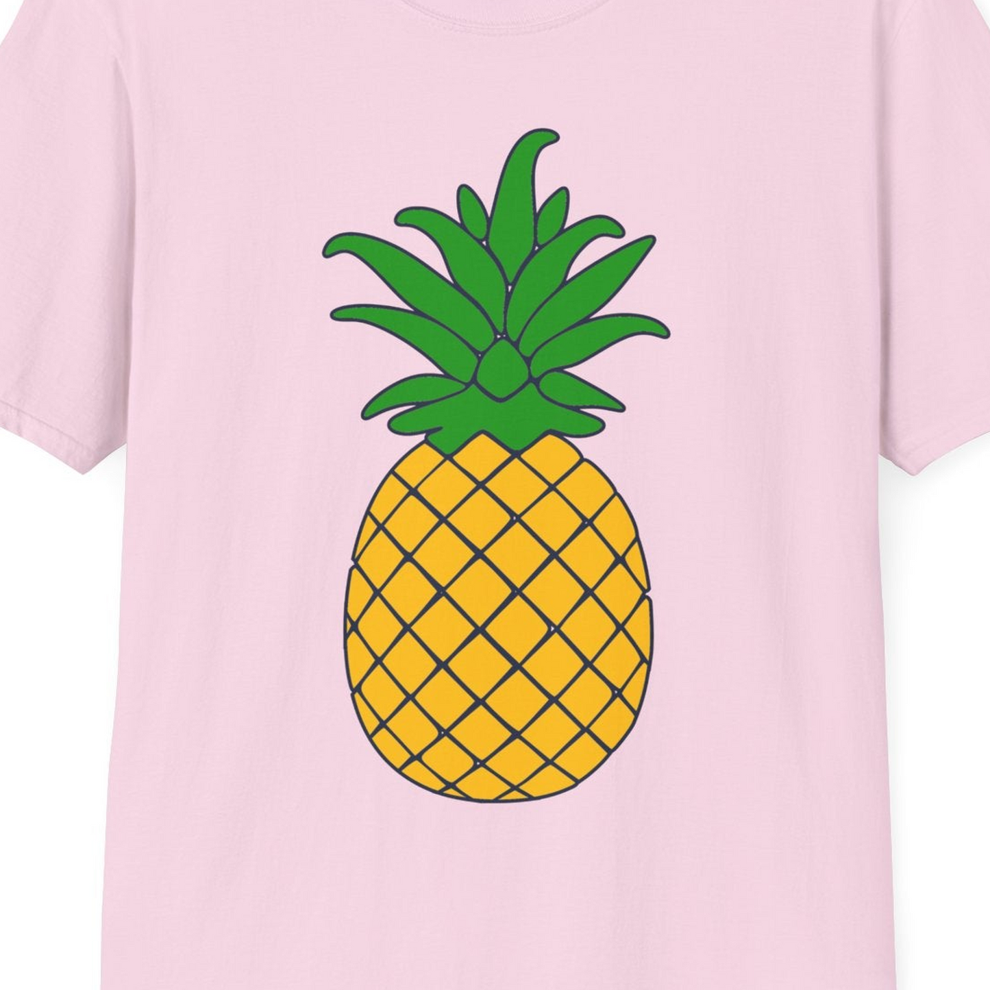 Cartoon Pineapple Graphic Shirt T-Shirt – Light Pink – Best Cruise Shirts Close Up