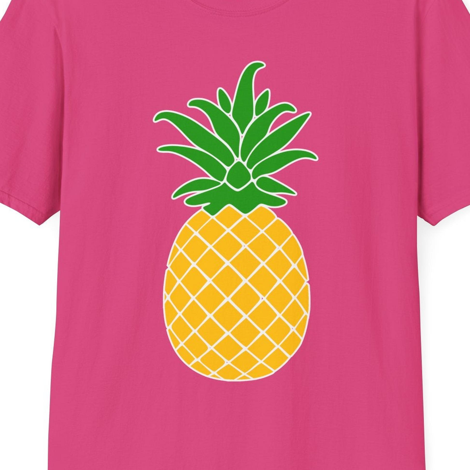 Cartoon Pineapple Graphic Shirt T-Shirt – Heliconia – Best Cruise Shirts Close Up