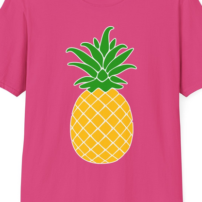 Cartoon Pineapple Graphic Shirt T-Shirt – Heliconia – Best Cruise Shirts Close Up