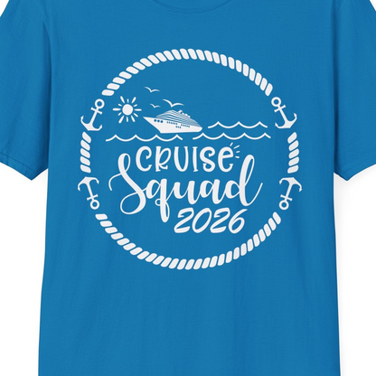 Cruise Squad 2026 Shirt T-Shirt – Sapphire – Best Cruise Shirts Close Up