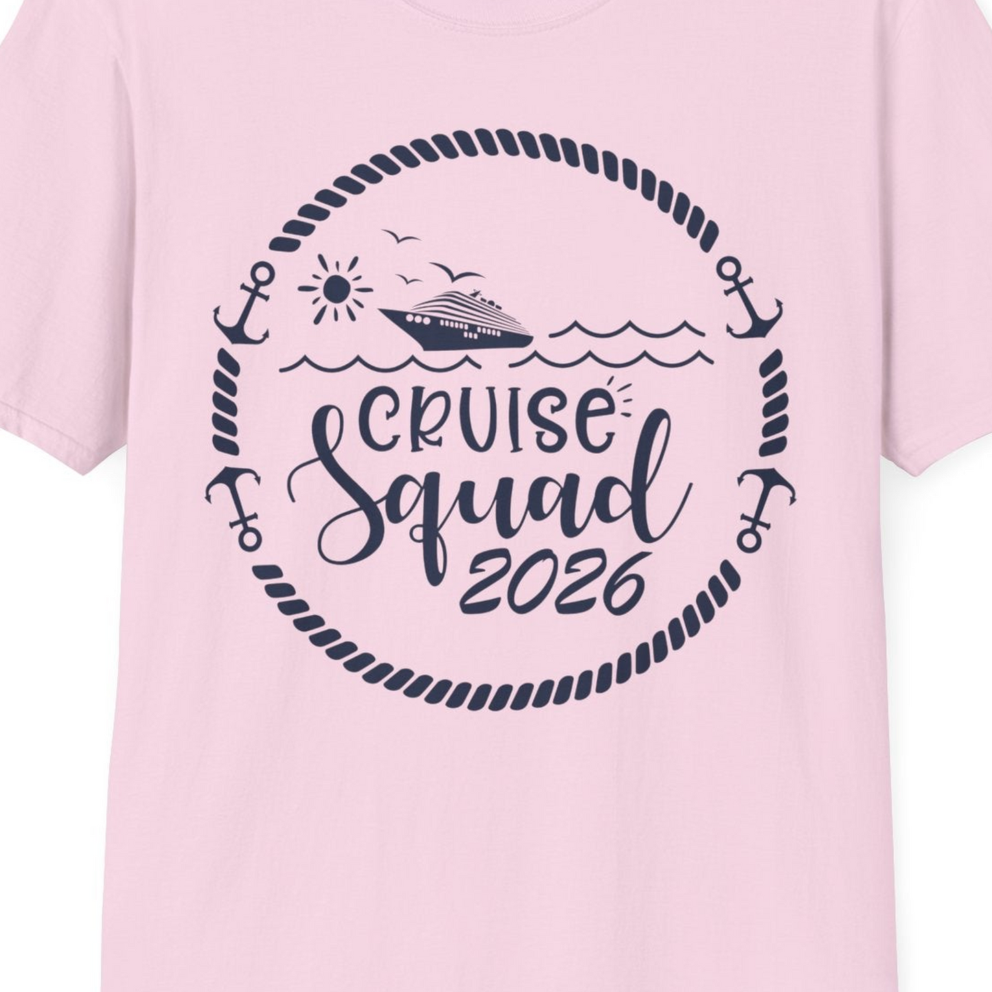 Cruise Squad 2026 Shirt T-Shirt – Light Pink – Best Cruise Shirts Close Up