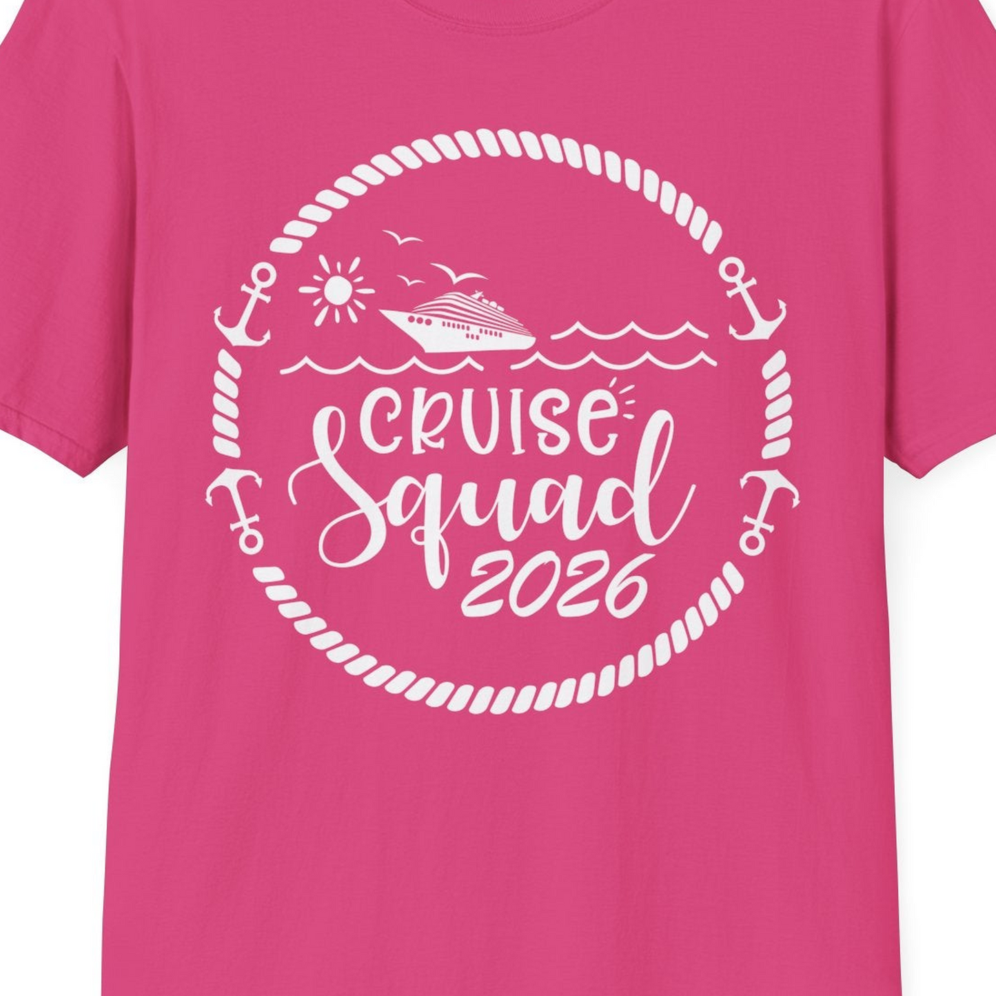 Cruise Squad 2026 Shirt T-Shirt – Heliconia – Best Cruise Shirts Close Up