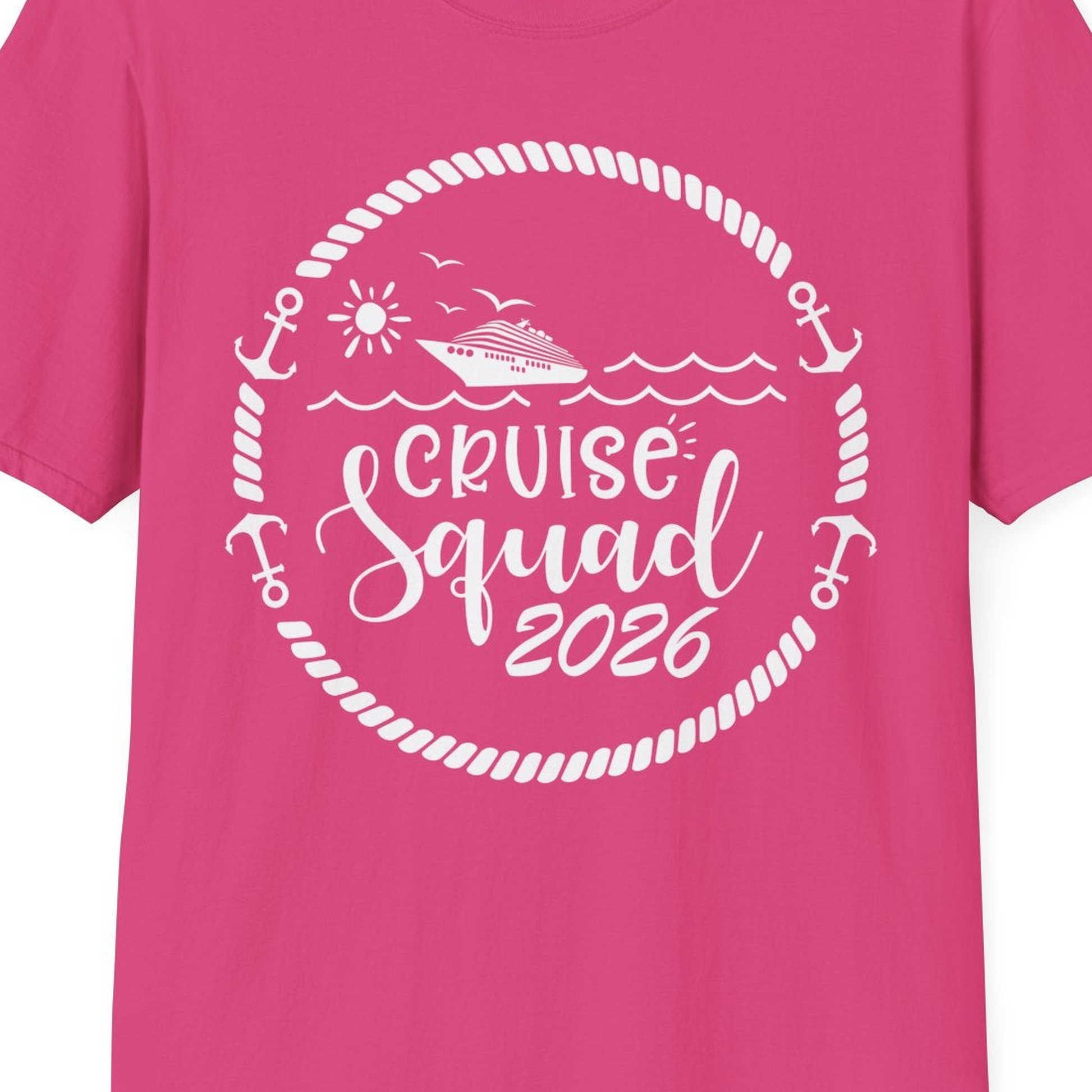 Cruise Squad 2026 Shirt T-Shirt – Heliconia – Best Cruise Shirts Close Up