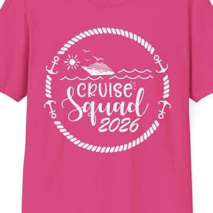 Cruise Squad 2026 Shirt T-Shirt – Heliconia – Best Cruise Shirts Close Up