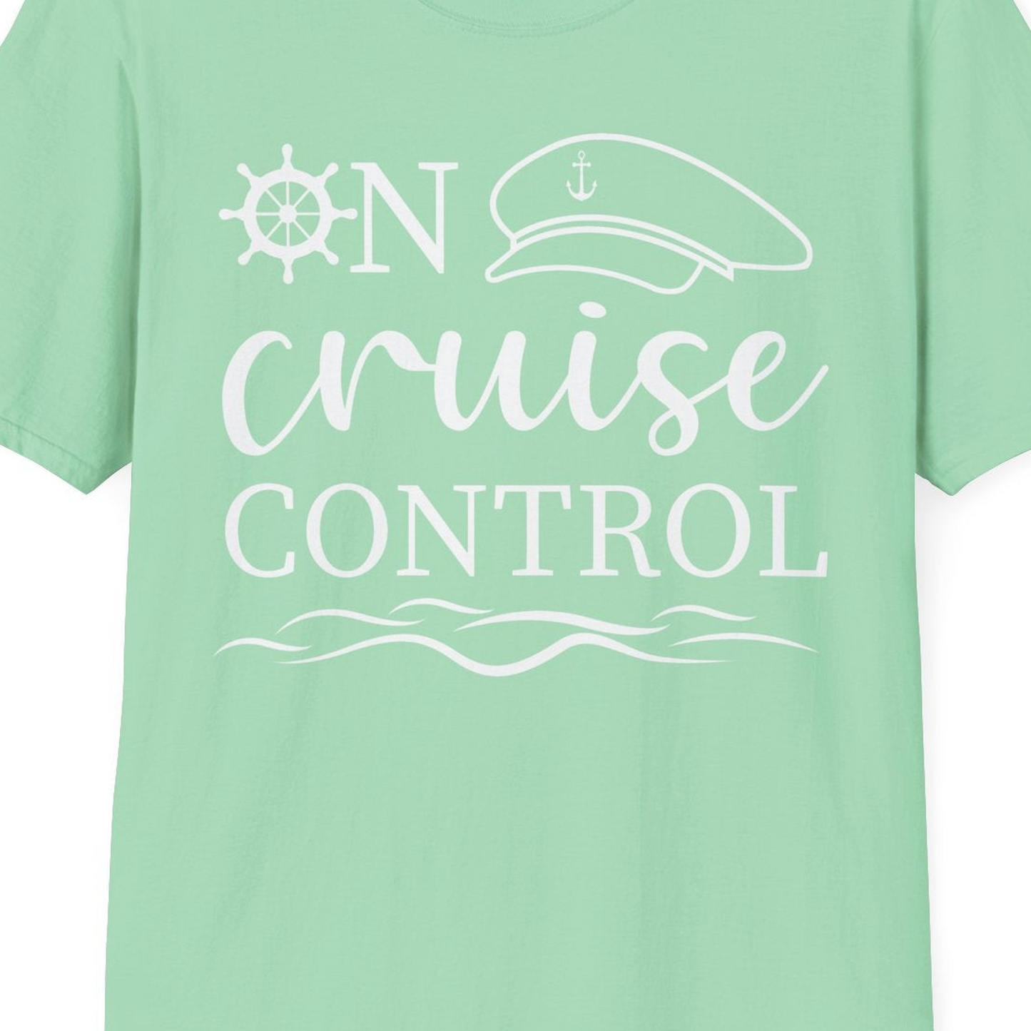 On Cruise Control Shirt T-Shirt – Mint Green – Best Cruise Shirts Close Up